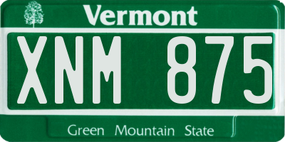 VT license plate XNM875