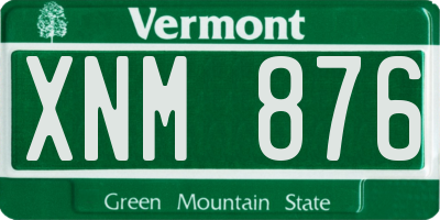 VT license plate XNM876