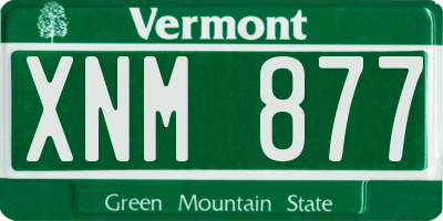 VT license plate XNM877