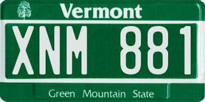 VT license plate XNM881