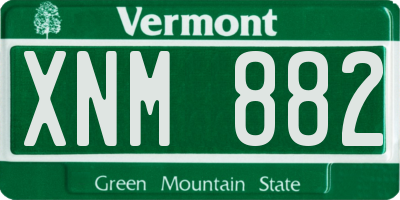 VT license plate XNM882