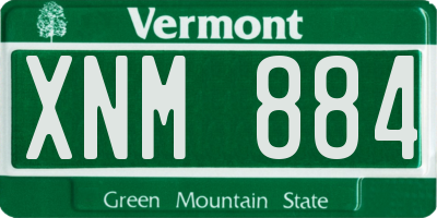 VT license plate XNM884