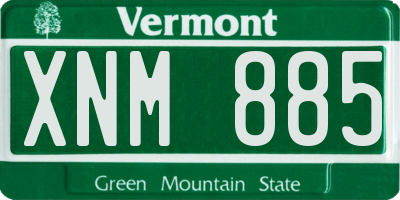 VT license plate XNM885