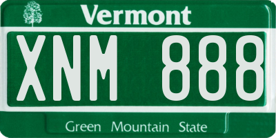VT license plate XNM888