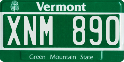 VT license plate XNM890