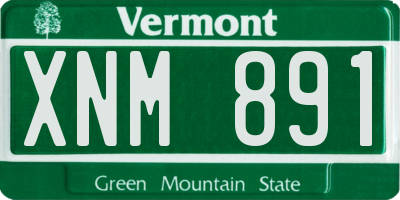 VT license plate XNM891