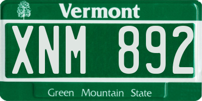 VT license plate XNM892