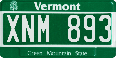 VT license plate XNM893
