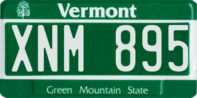 VT license plate XNM895