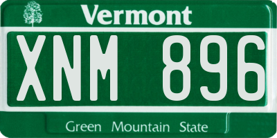VT license plate XNM896