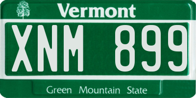 VT license plate XNM899