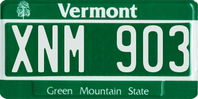 VT license plate XNM903