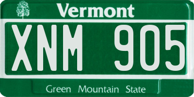 VT license plate XNM905