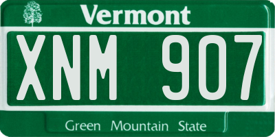 VT license plate XNM907