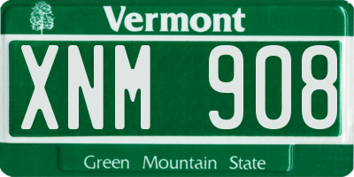 VT license plate XNM908