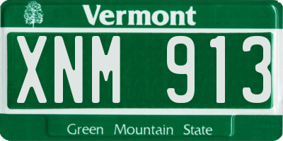 VT license plate XNM913