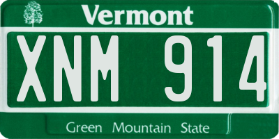 VT license plate XNM914