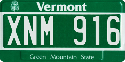 VT license plate XNM916