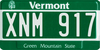 VT license plate XNM917
