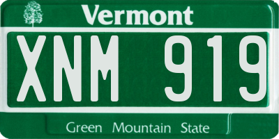 VT license plate XNM919