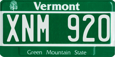 VT license plate XNM920