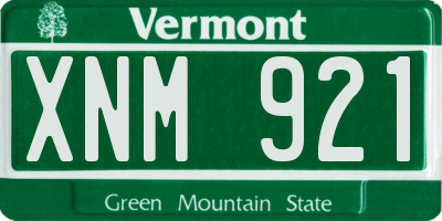 VT license plate XNM921