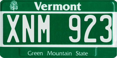 VT license plate XNM923