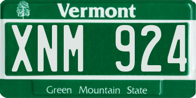 VT license plate XNM924