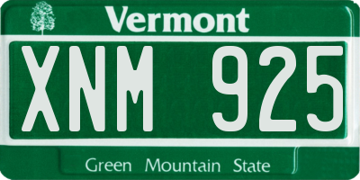 VT license plate XNM925