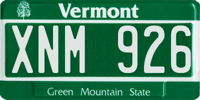 VT license plate XNM926