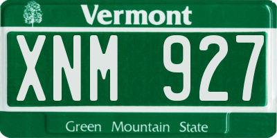 VT license plate XNM927