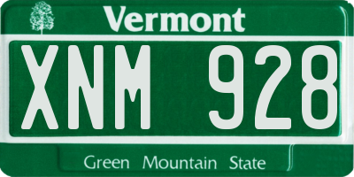 VT license plate XNM928