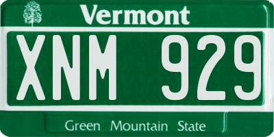 VT license plate XNM929