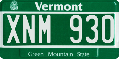 VT license plate XNM930