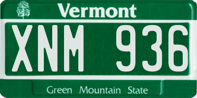 VT license plate XNM936