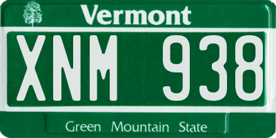 VT license plate XNM938