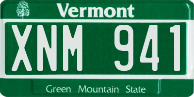 VT license plate XNM941