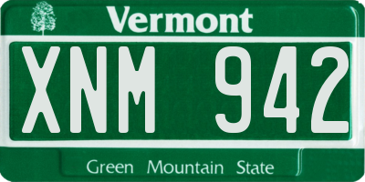 VT license plate XNM942