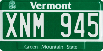 VT license plate XNM945
