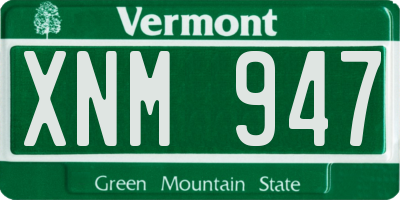 VT license plate XNM947