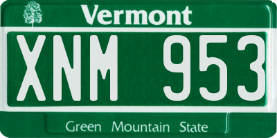 VT license plate XNM953