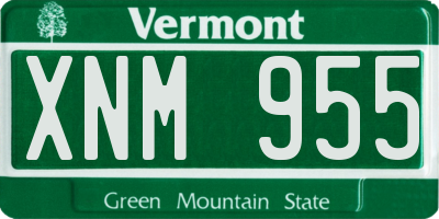 VT license plate XNM955