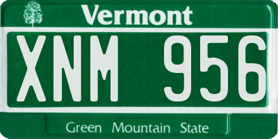 VT license plate XNM956