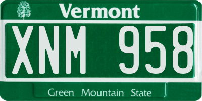 VT license plate XNM958