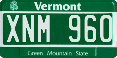 VT license plate XNM960