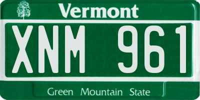 VT license plate XNM961