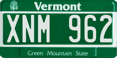 VT license plate XNM962