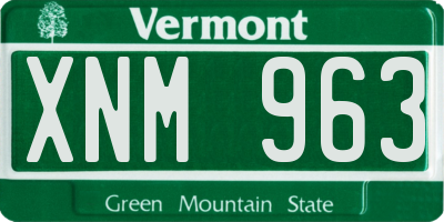VT license plate XNM963