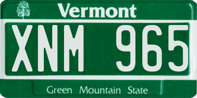 VT license plate XNM965