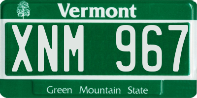 VT license plate XNM967